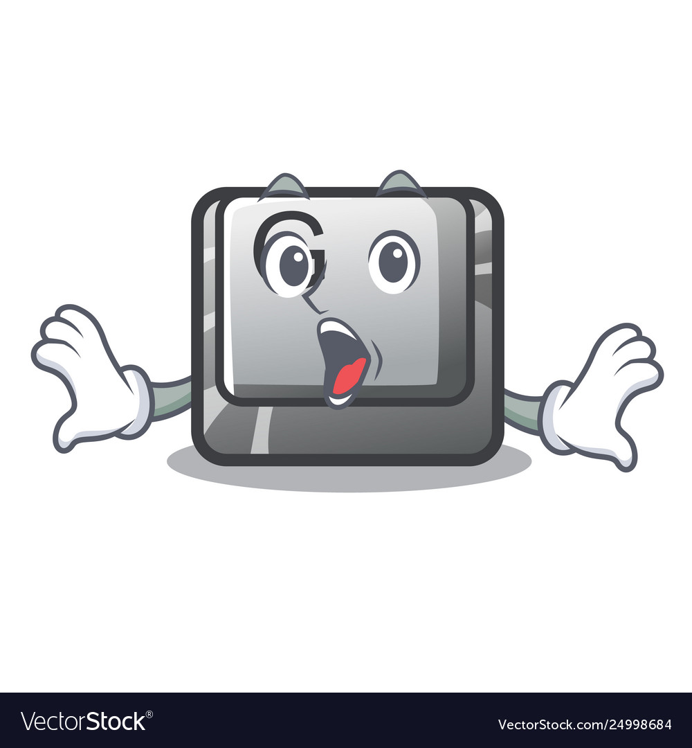 Surprised button g in character shape vector image Surprised button g in character shape