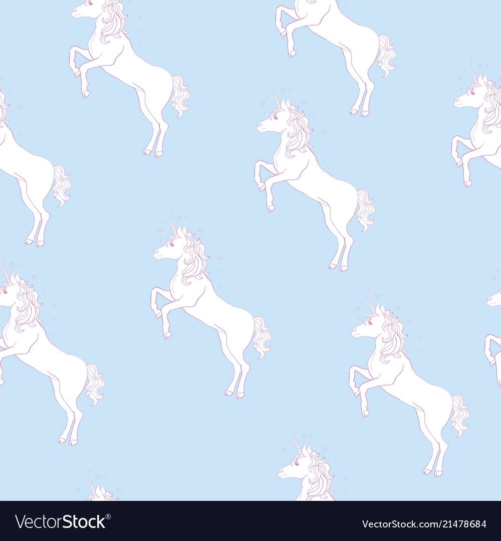 Unicorn seamless pattern unicorns with rainbow vector image Unicorn seamless pattern unicorns with rainbow