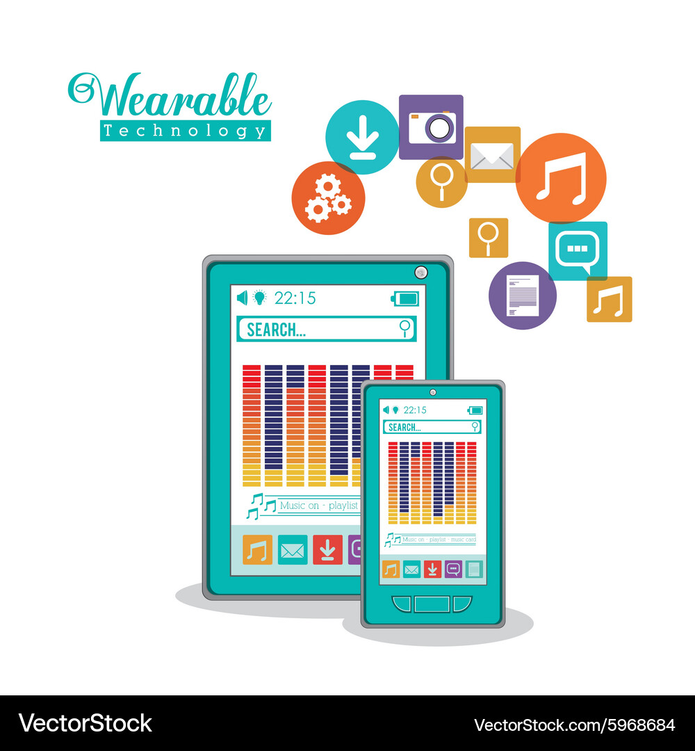 Wearable technology design Royalty Free Vector Image