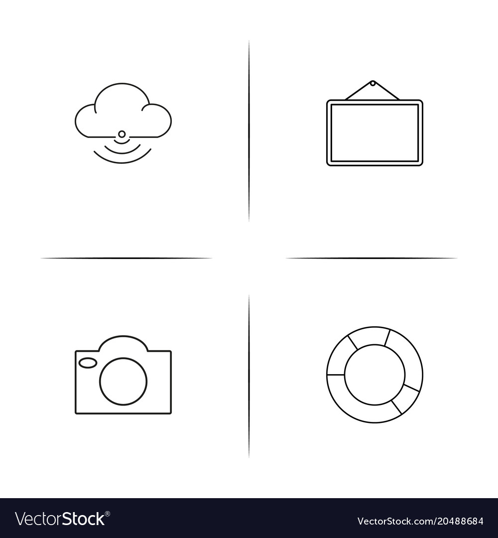Web and text simple linear icons set outlined