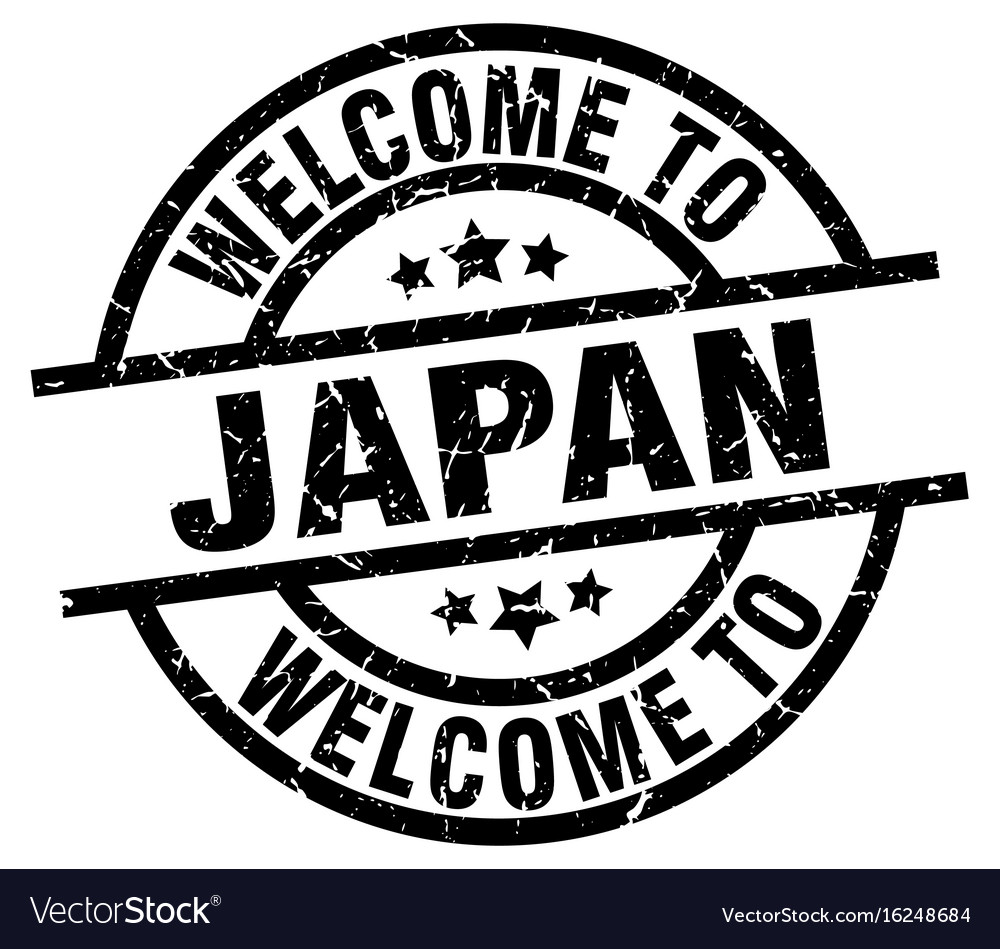 Welcome to japan black stamp