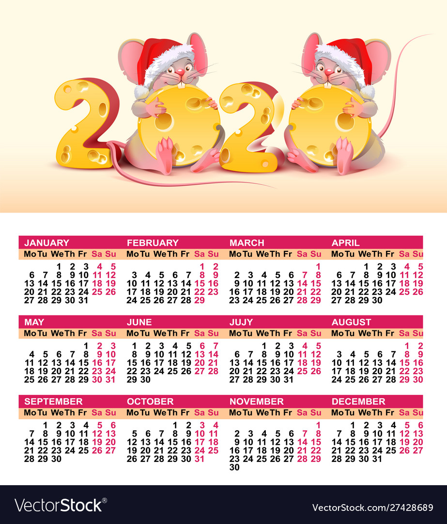 2020 year mouse to chinese calendar wall