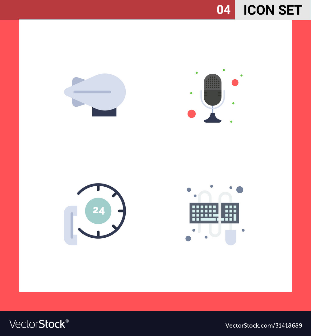 4 universal flat icons set for web and mobile