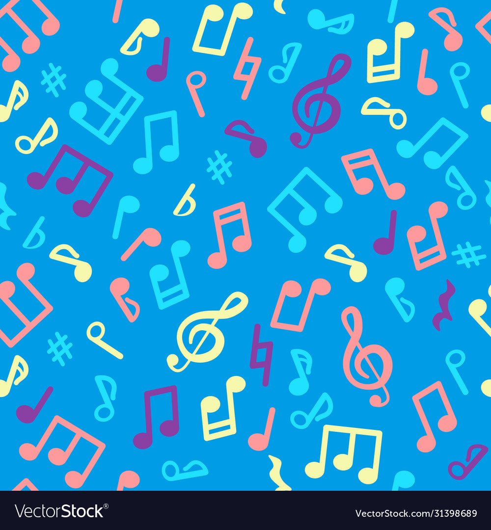 Abstract music seamless pattern notes Vector Image Abstract music seamless pattern notes