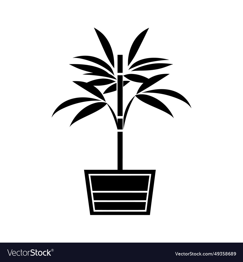 Bamboo palm house plant icon - simple