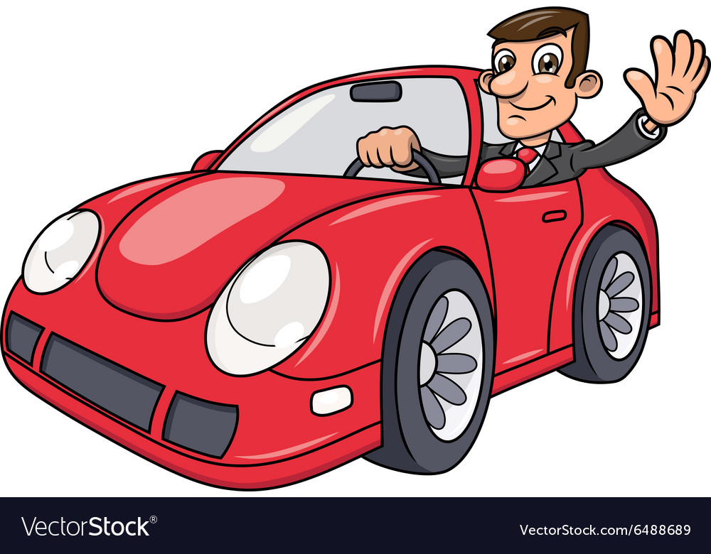 Businessman Driving Car 4 Royalty Free Vector Image