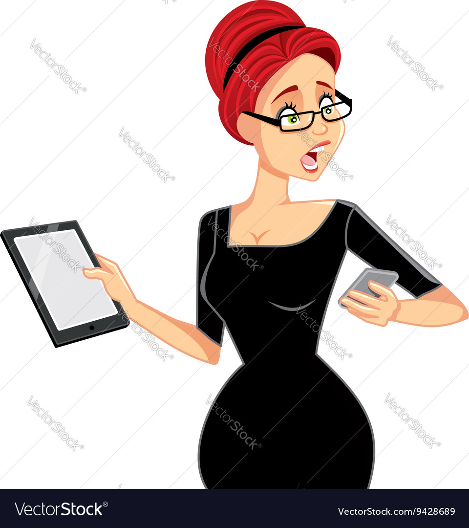 Busy businesswoman with smartphone and tablet