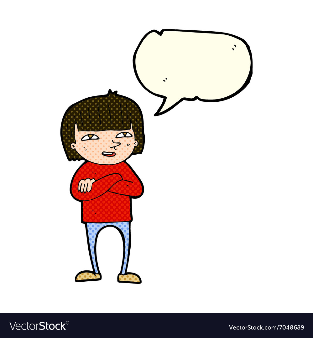 Cartoon happy person with speech bubble Royalty Free Vector