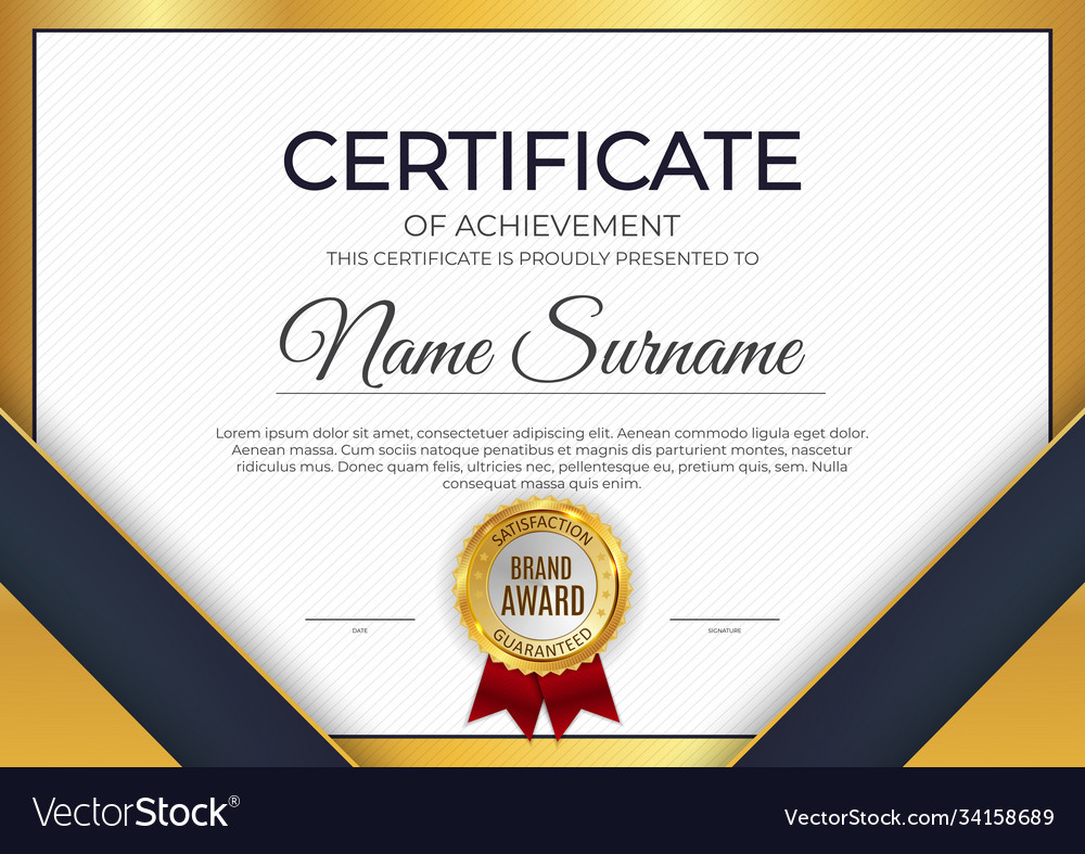 Certificate diploma template background Royalty Free Vector