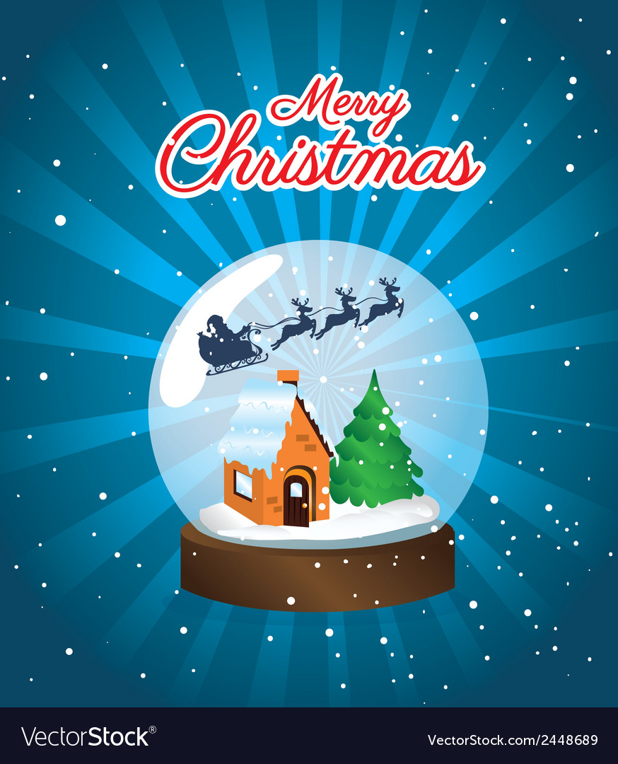 Christmas design over night sky background Vector Image