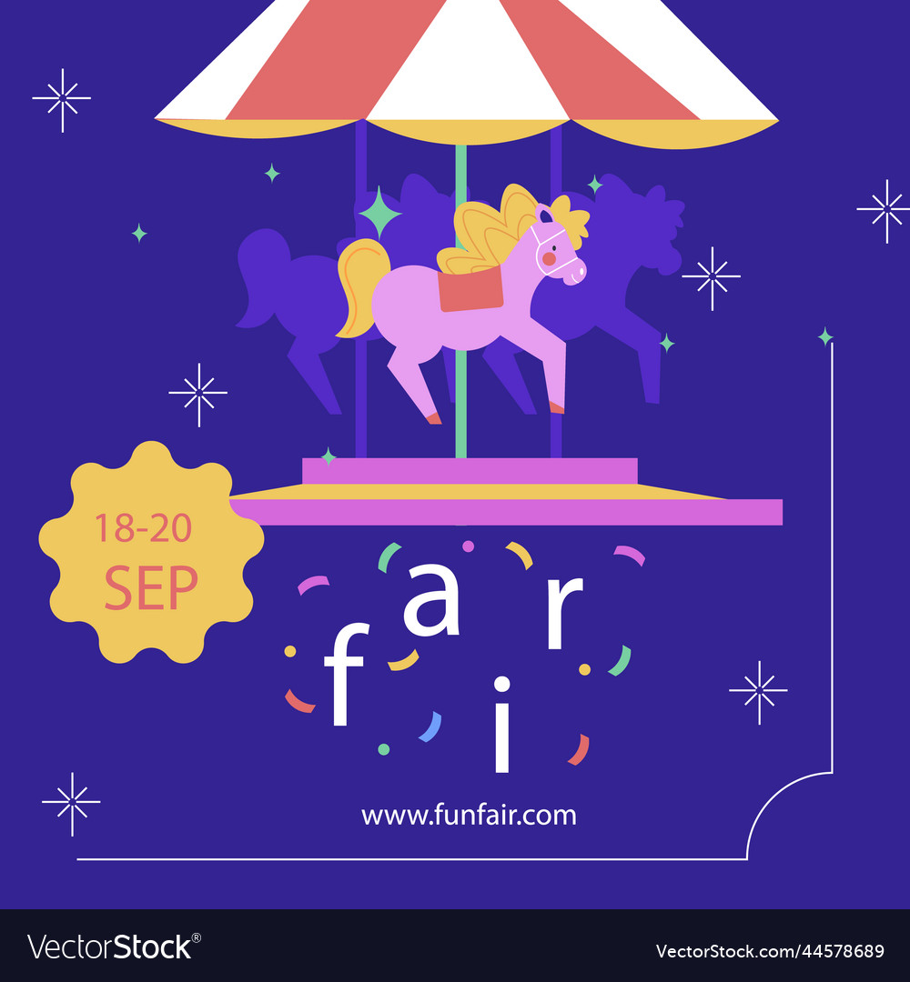 Flat design fun fair posts