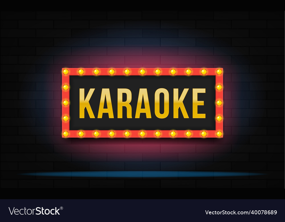 Glowing frame with lettering karaoke modern Vector Image