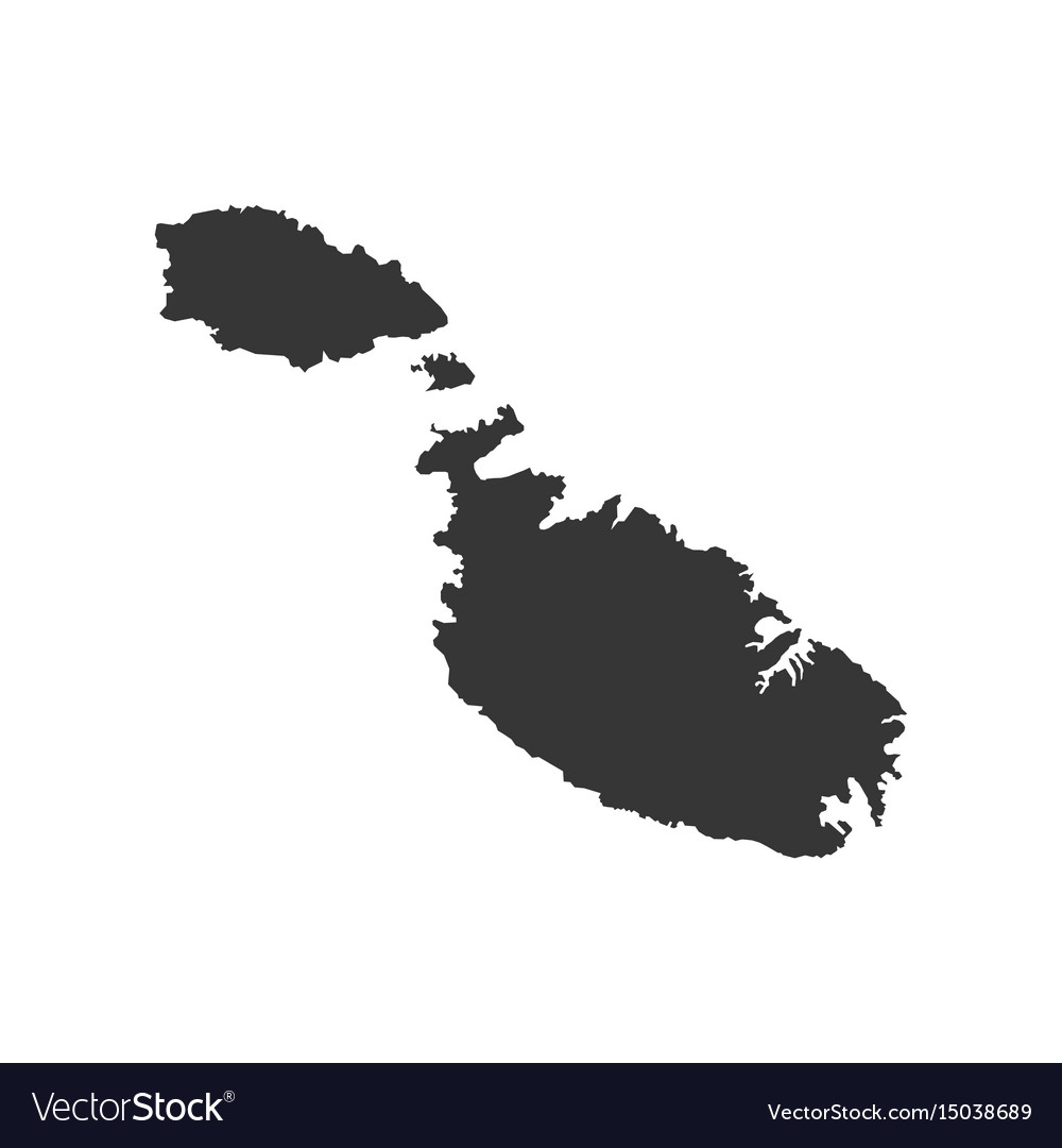 Malta map silhouette