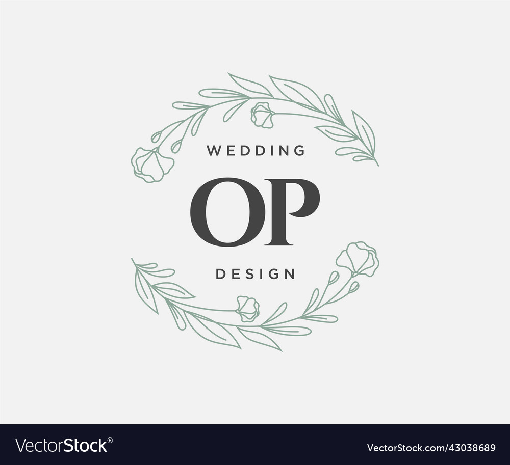 Op initials letter wedding monogram logos