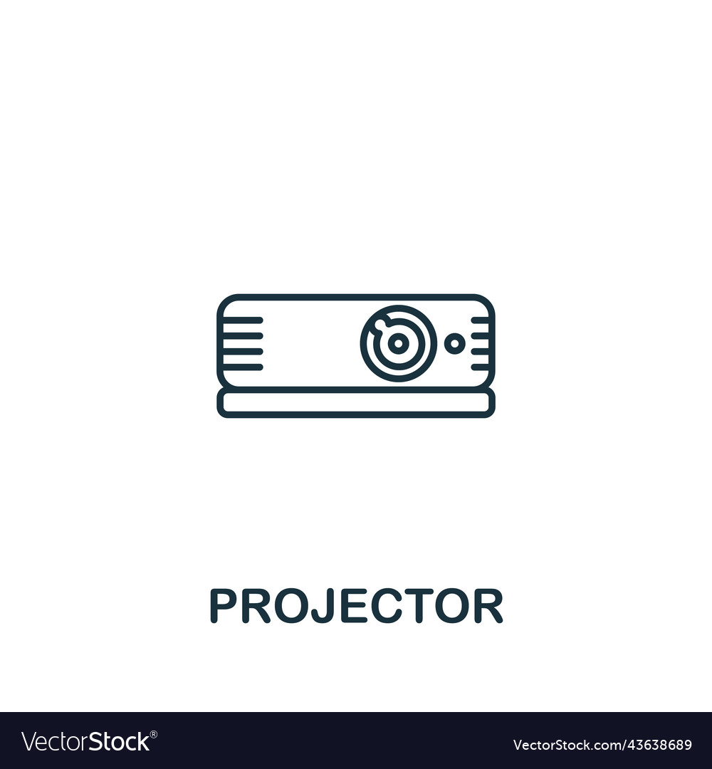 Projector icon line simple for templates web vector image Projector icon line simple for templates web