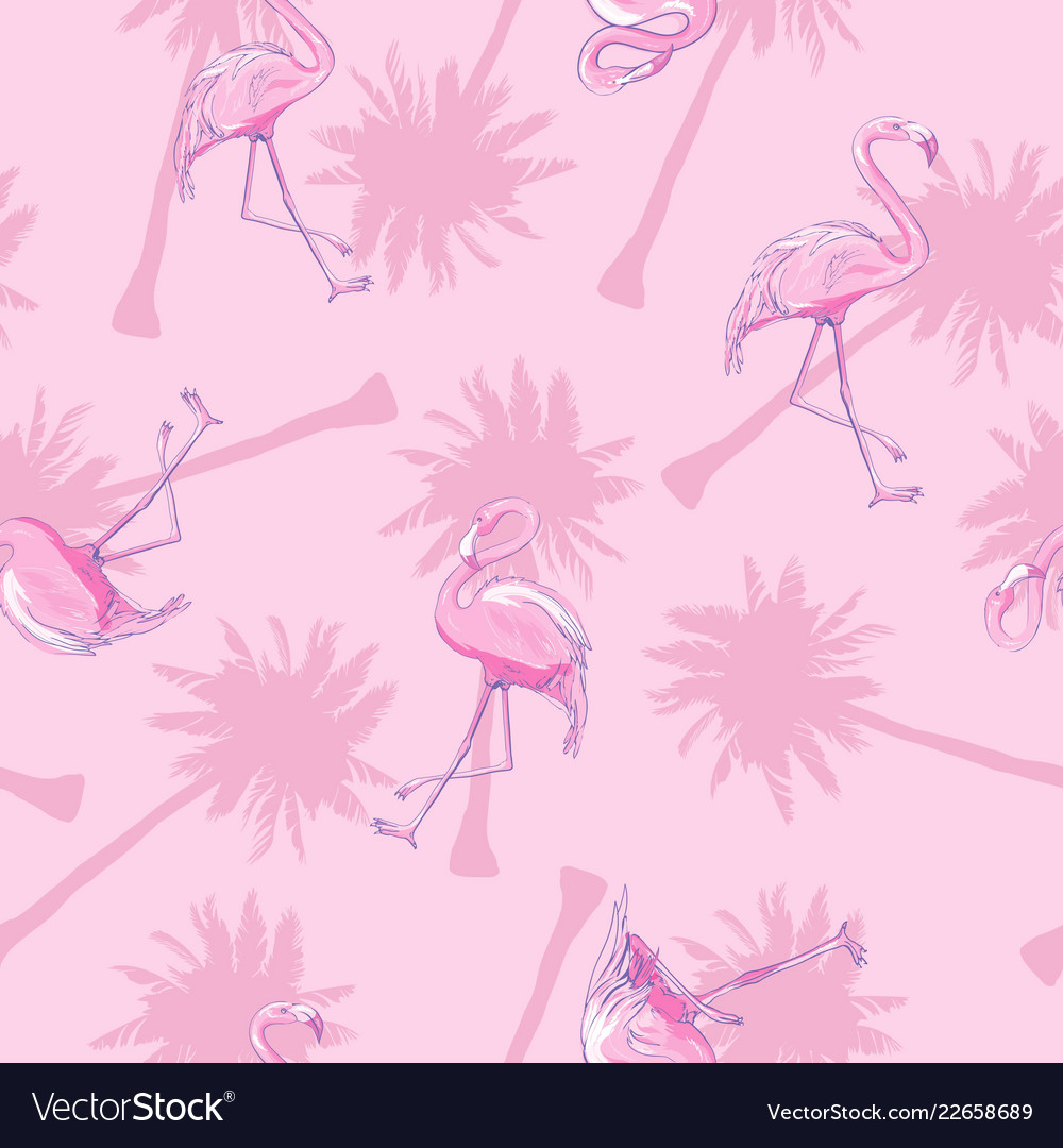 Seamless flamingo pattern vector image Seamless flamingo pattern
