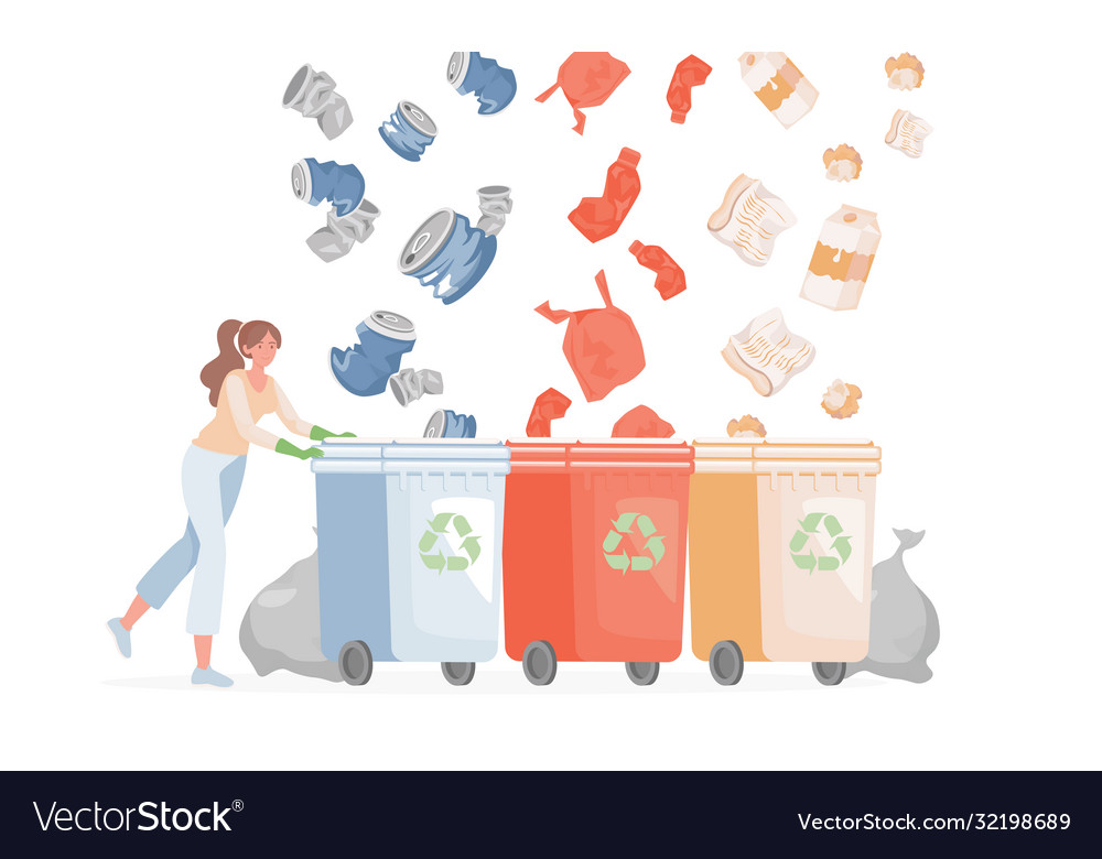 Separate recycling waste flat Royalty Free Vector Image