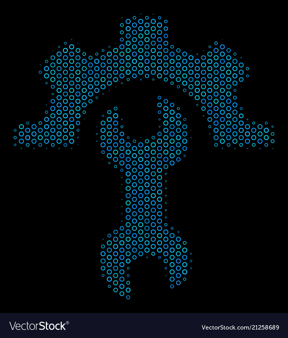 Service tools collage icon of halftone spheres vector image Service tools collage icon of halftone spheres