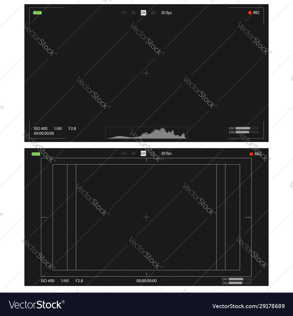 Set digital camera viewfinders interfaces Vector Image