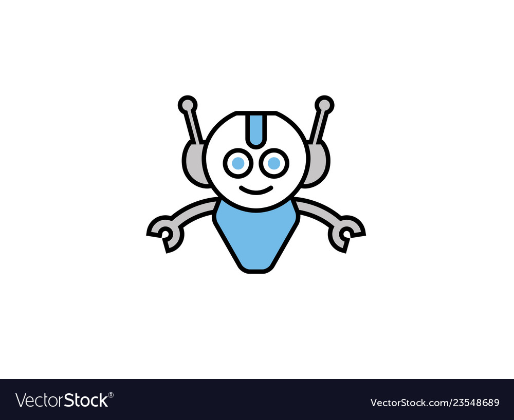 Smiling Robot Logo - Open Hands