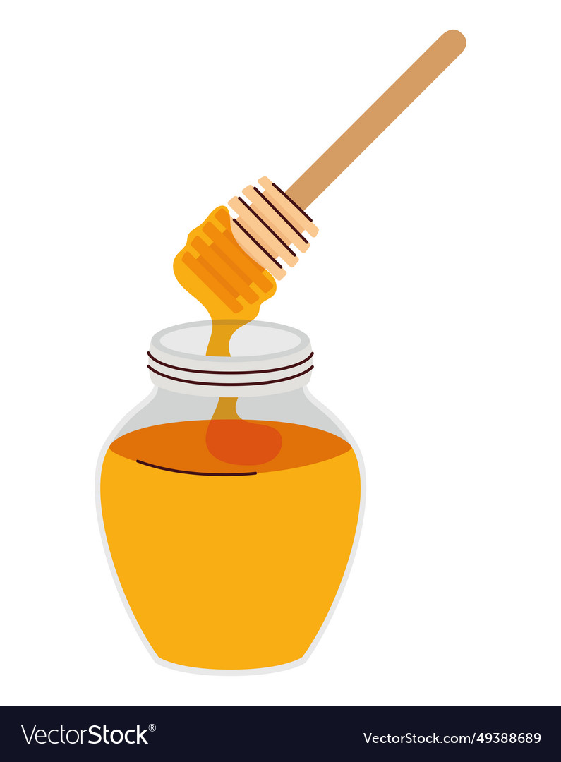 Sweet Honey Pot With Spoon Royalty Free Vector Image