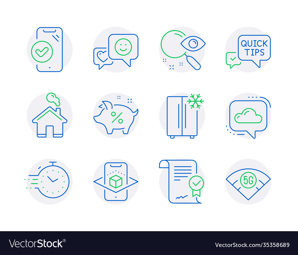 Technology icons set included icon as timer vector image Technology icons set included icon as timer