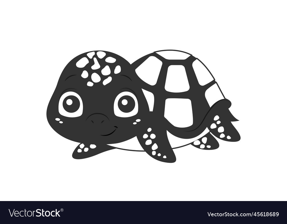 Turtle black silhouette Royalty Free Vector Image