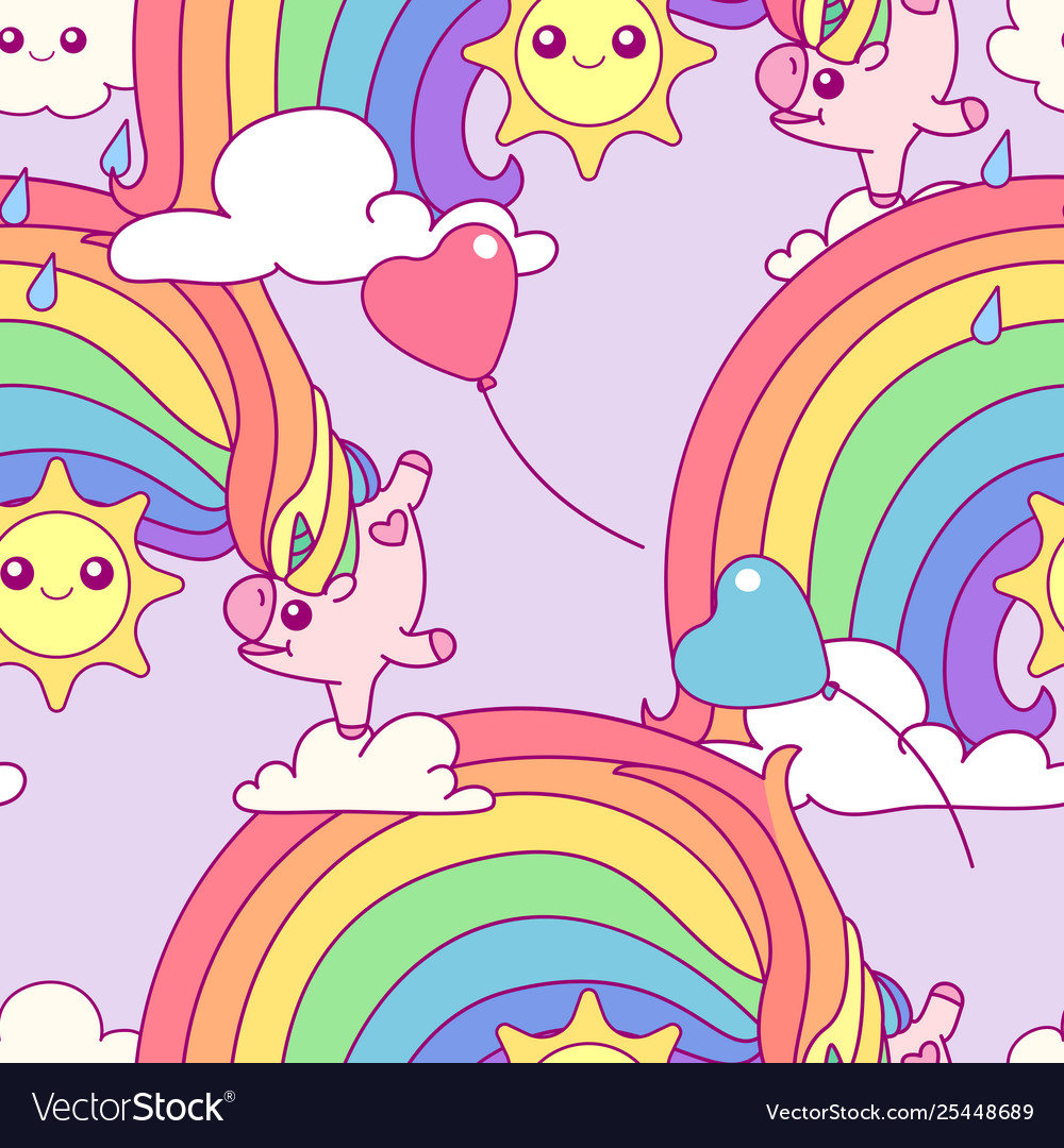 Unicorn seamless pattern vector image Unicorn seamless pattern
