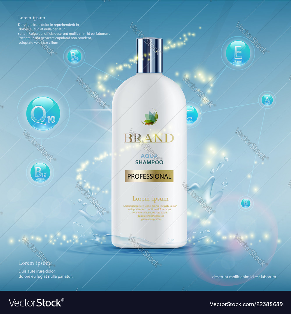 White Plastic Tube With Hair Shampoo Royalty Free Vector