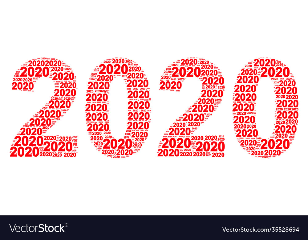 2020 year digits icon fractal mosaic