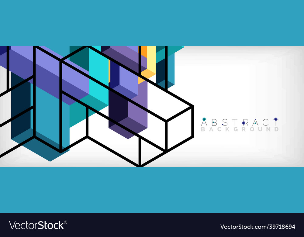 Abstract background 3d cubes cubic elements vector image Abstract background 3d cubes cubic elements