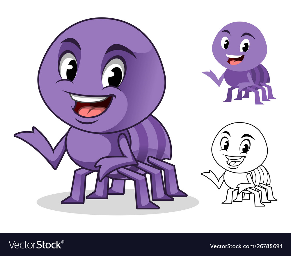 Adorable spider cartoon character design