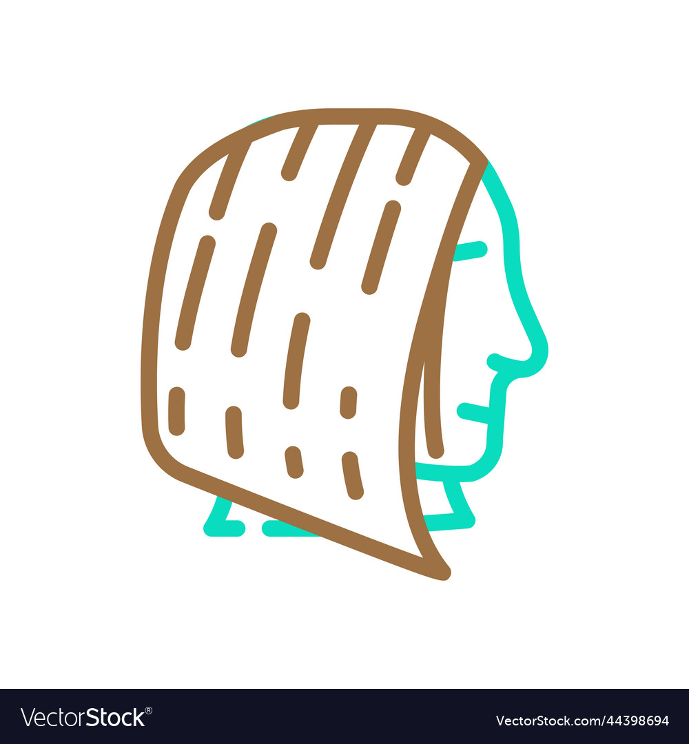 Bob Cut Hairstyle Female Color Icon Royalty Free Vector