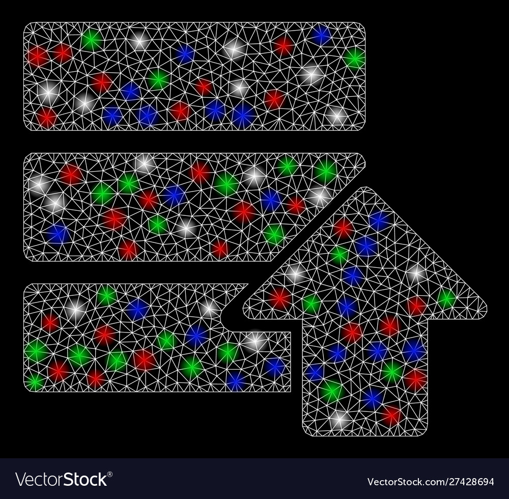 Bright mesh wire frame upload database with light vector image Bright mesh wire frame upload database with light