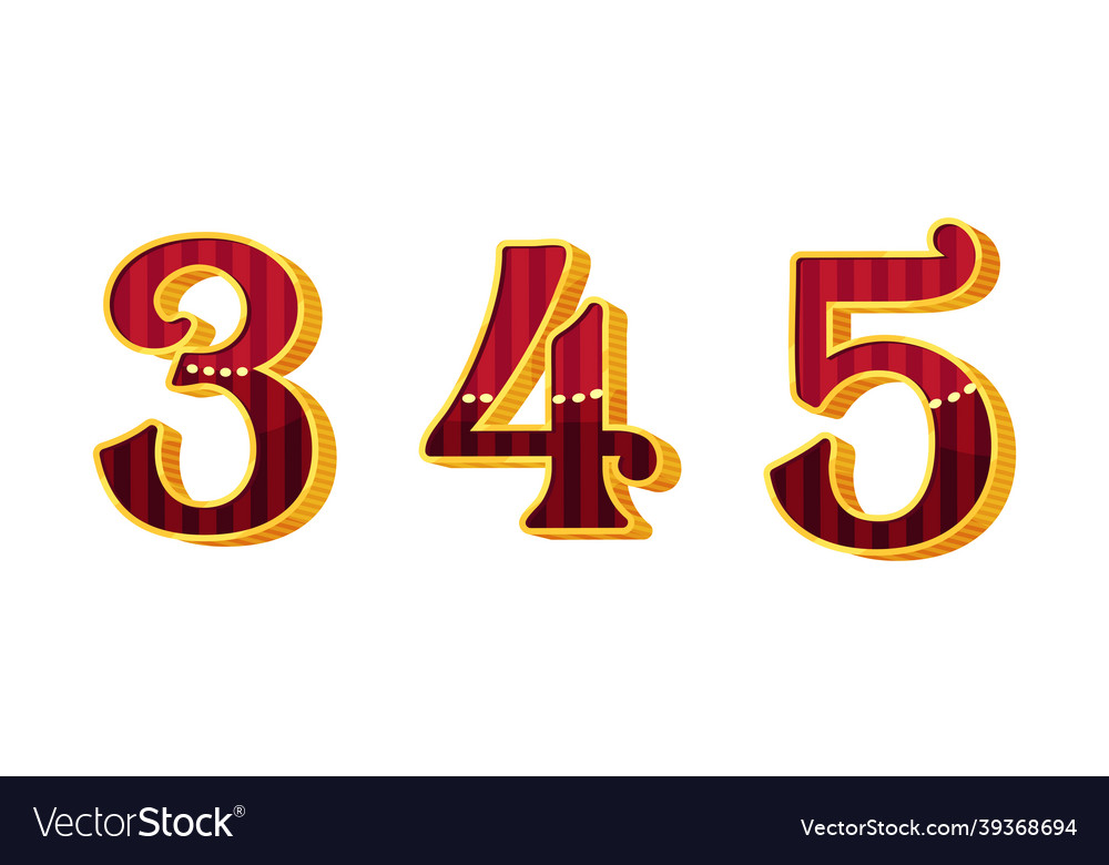 Broadway style number and numeral with red vector image Broadway style number and numeral with red