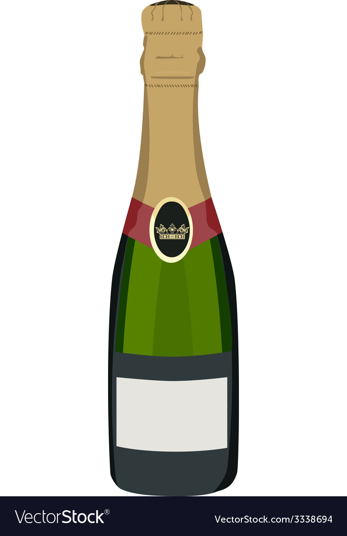 Champagne Bottle with Bubbles