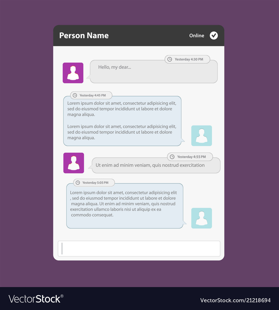 Chat Message Boxes - Flat Interface