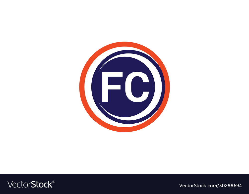 F c fc initial letter logo design template Vector Image