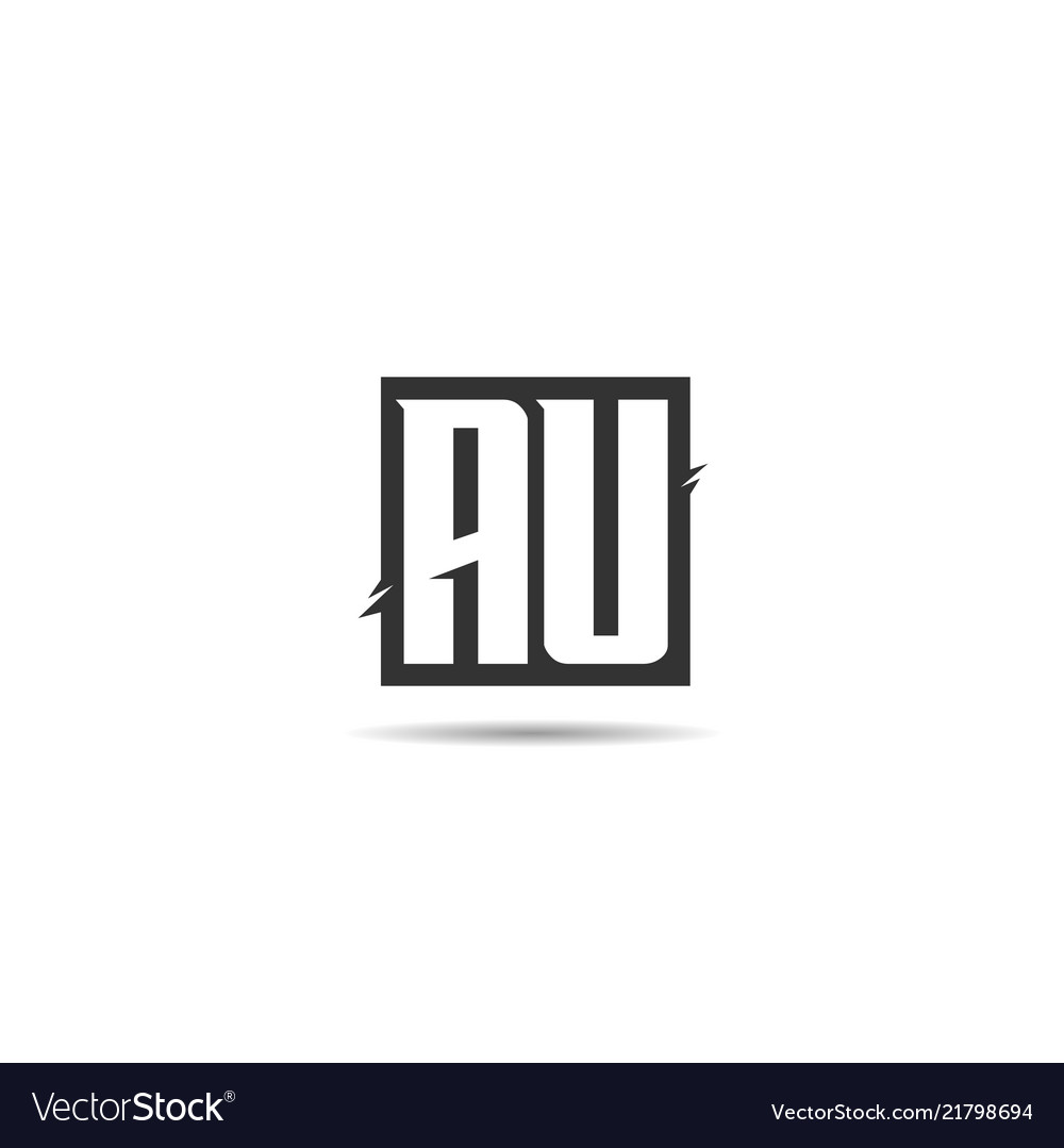 Initial letter au logo template design