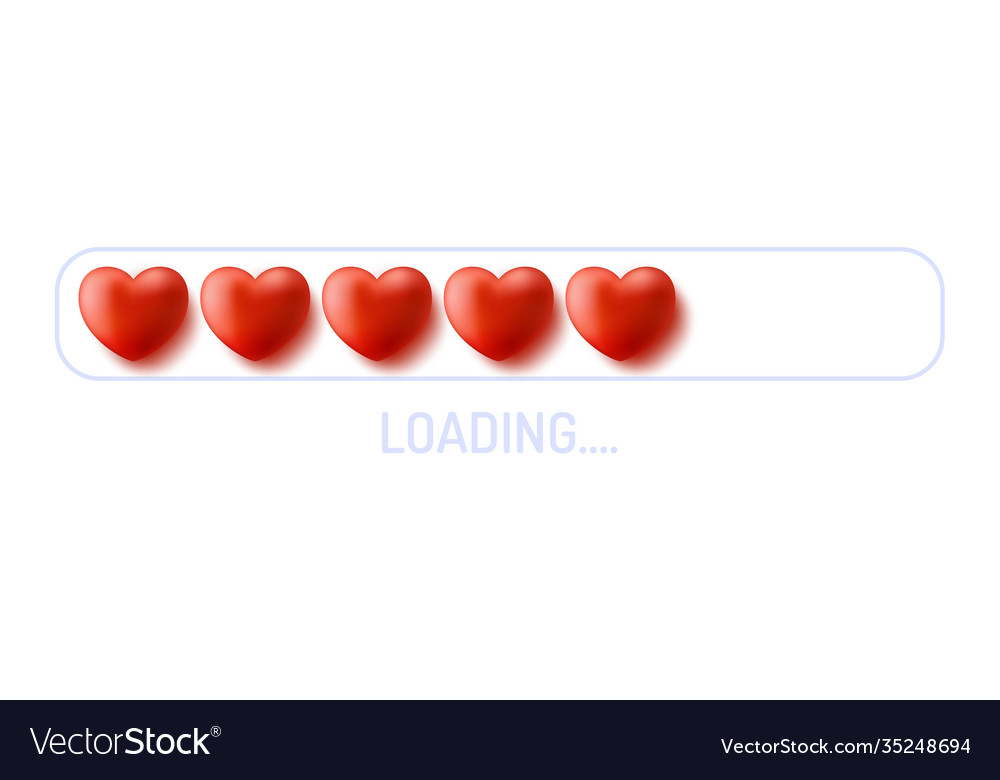 Love loading concept progress status bar