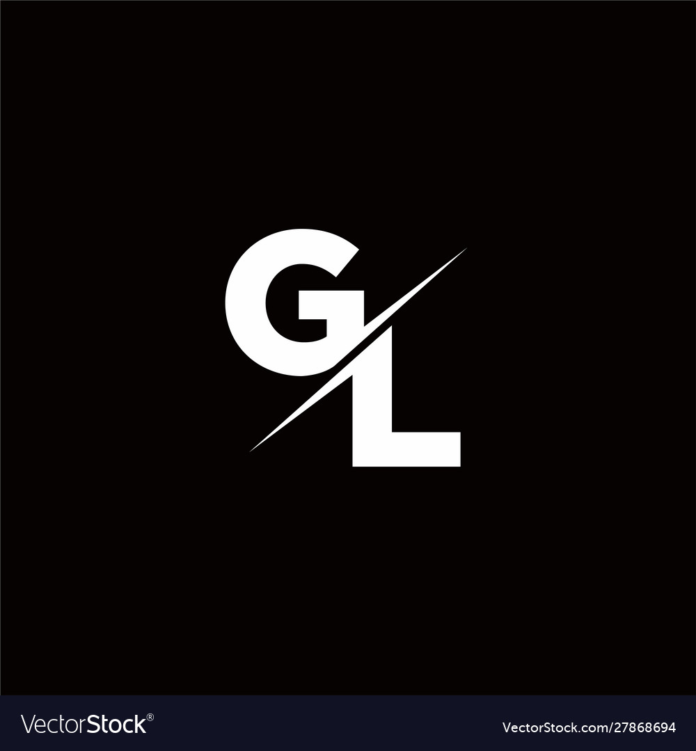 Modern Letter Monogram - GL Initial with Slash