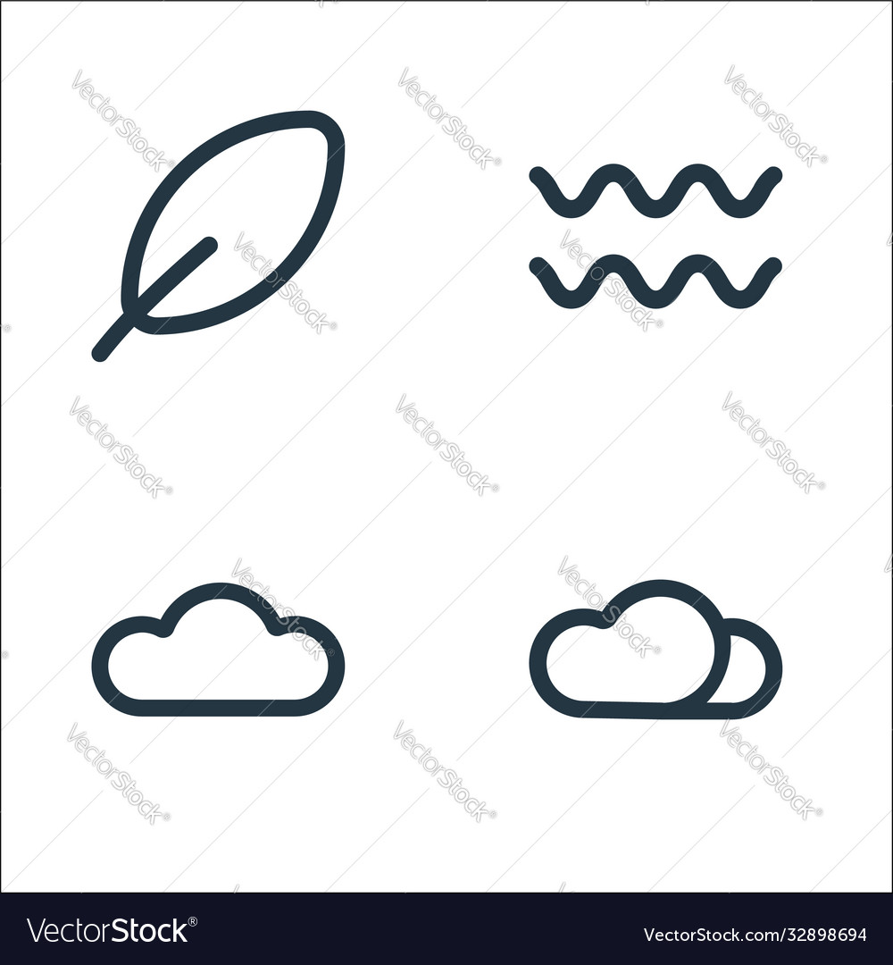 Nature line icons linear set quality vector image Nature line icons linear set quality
