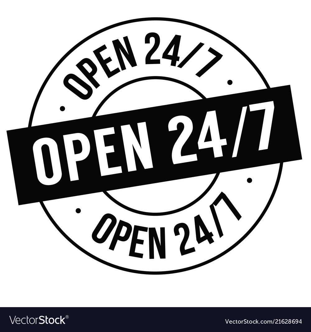 Open 24 7 Stamp On White Royalty Free Vector Image