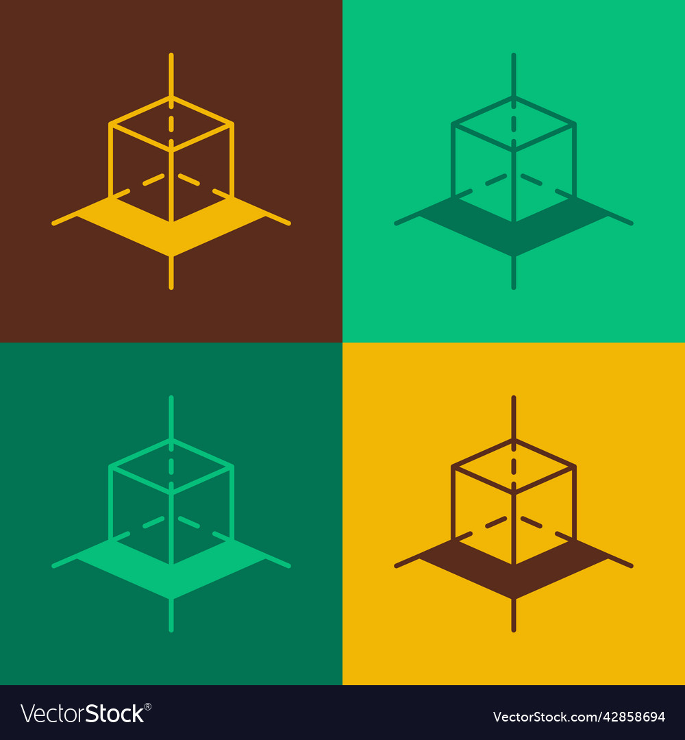 Pop art 3d modeling icon isolated on color Vector Image Pop art 3d modeling icon isolated on color