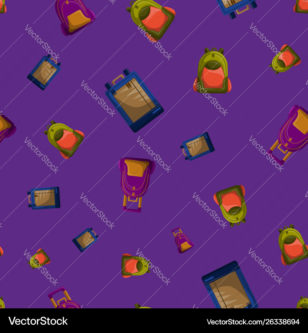 Seamless Pattern With Colorful School Bag Vector Image