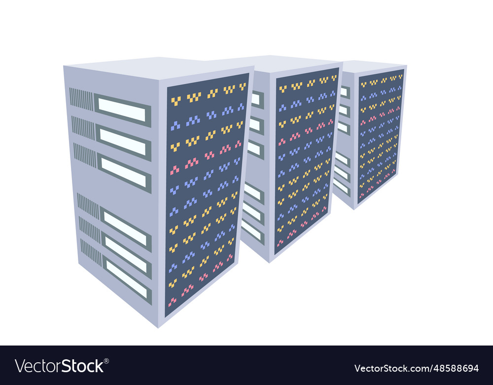 Server room database system racks data Vector Image Server room database system racks data