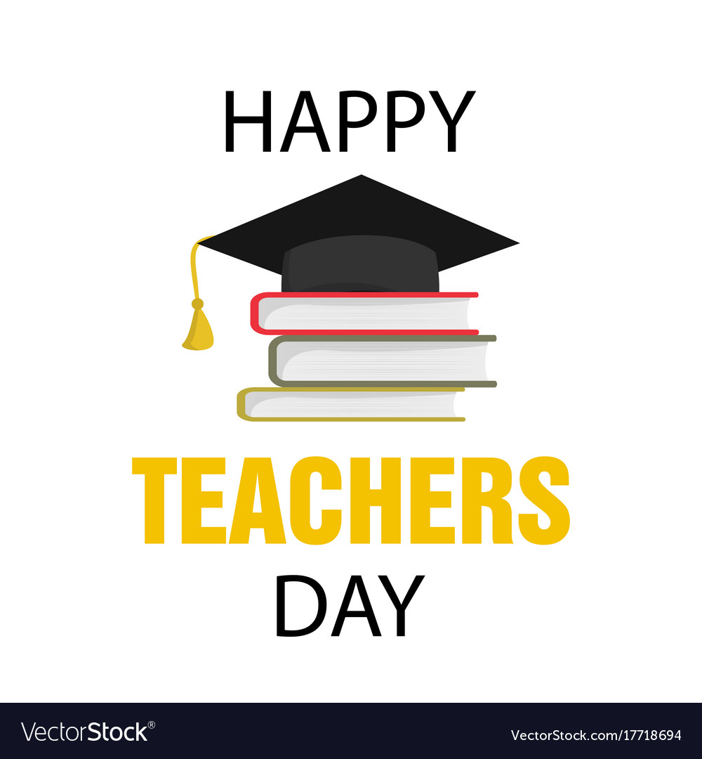 Typography Banner Happy Teacher S Day Royalty Free Vector