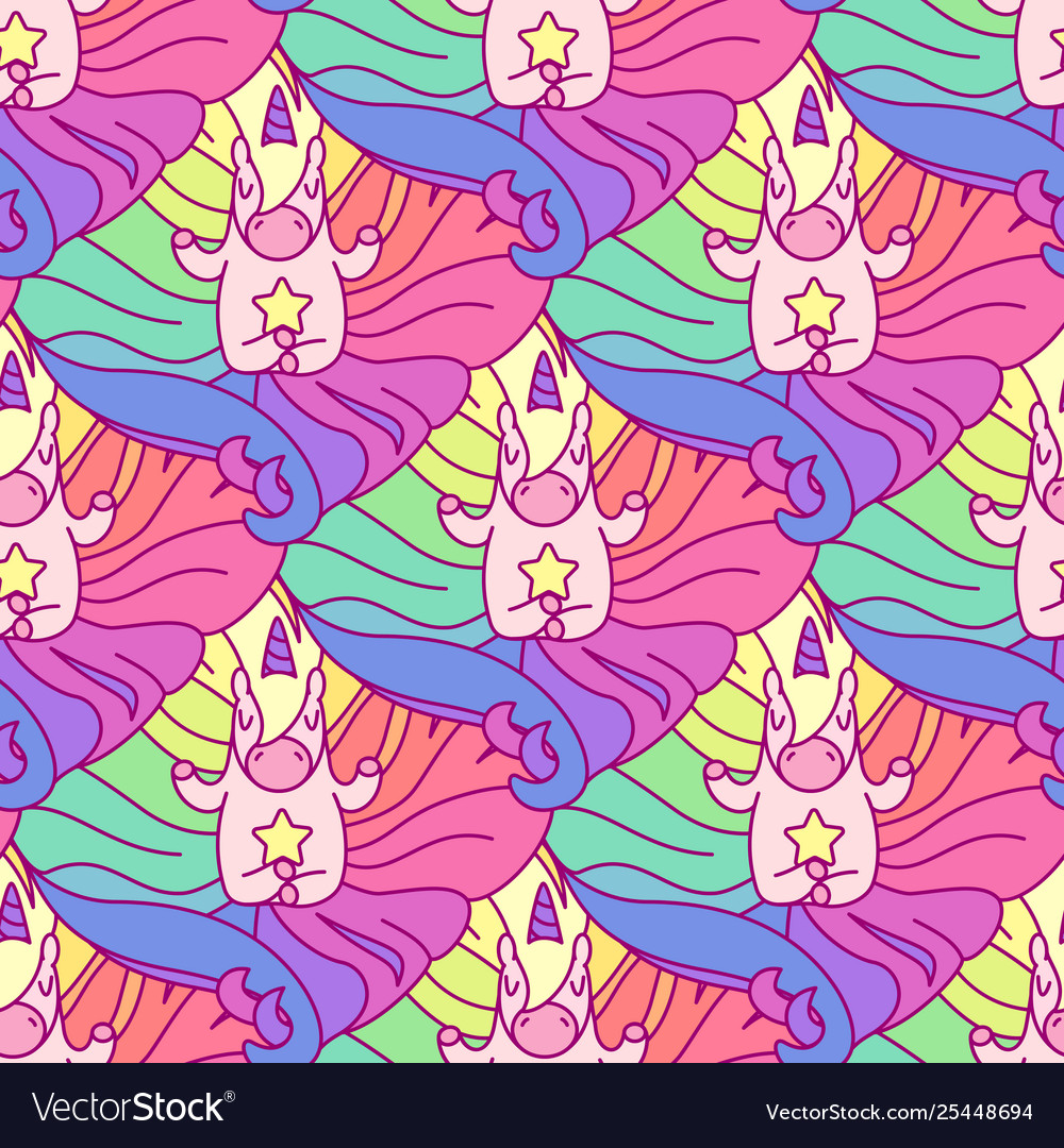 Unicorn seamless pattern vector image Unicorn seamless pattern