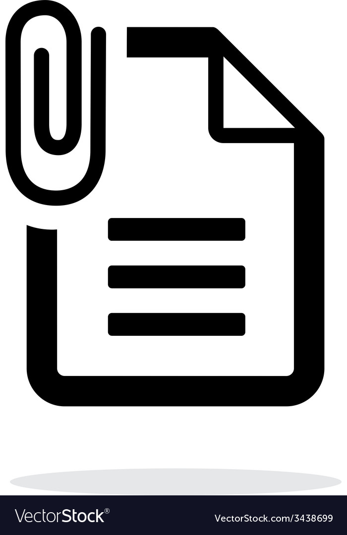 Attached text file icon on white background