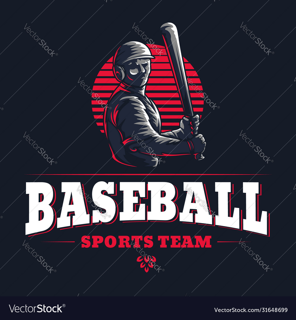 Baseball sports team club emblem engraved retro vector image Baseball sports team club emblem engraved retro